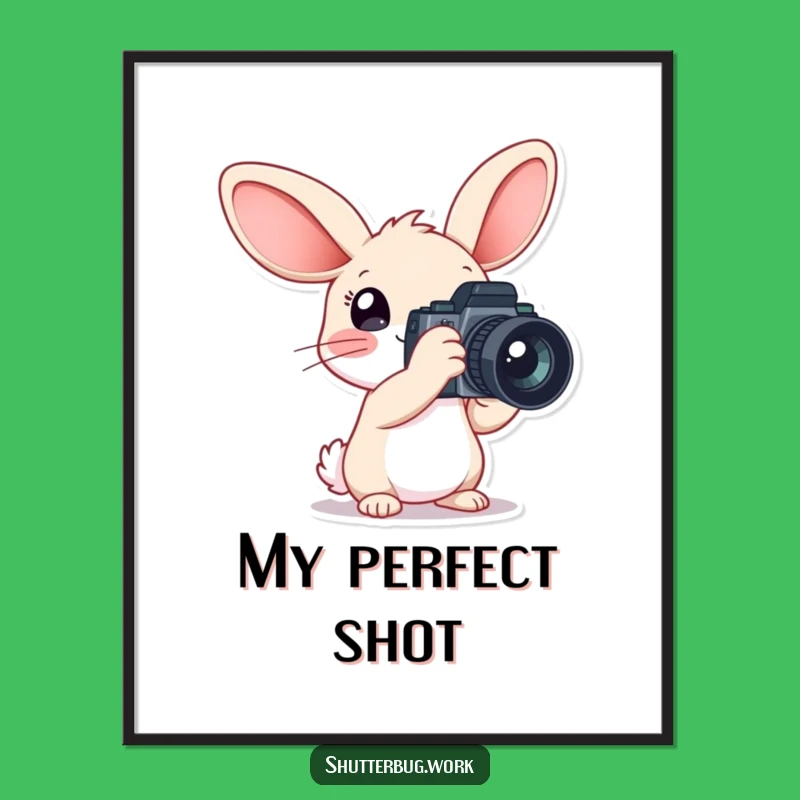 Funny Big Ears Rabbit Digital Print: Adorable Photo Art