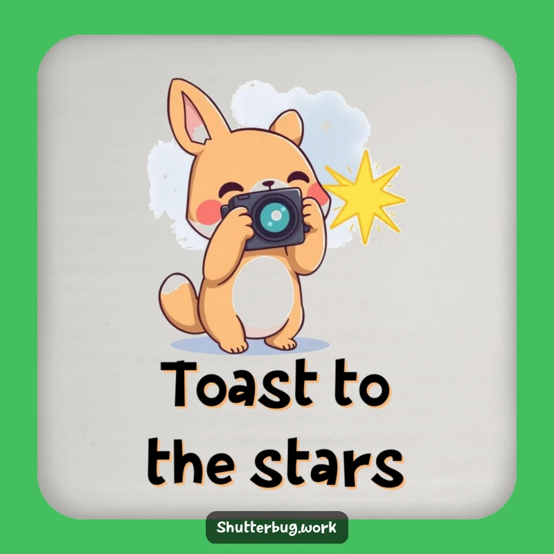 Funny Animal Stargazer Coaster - Cosmic Camera Drink Protector