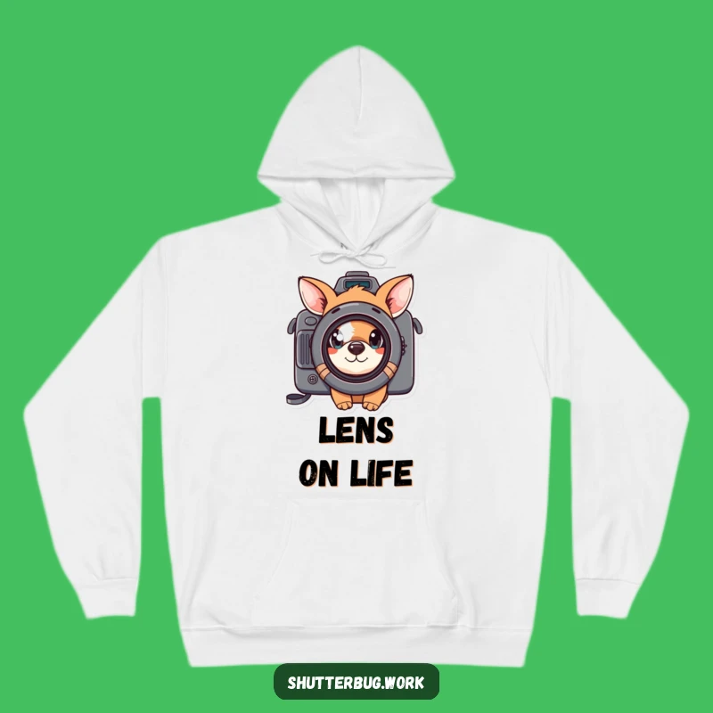Funny Curious Animal Hoodie - Cozy Photographer Peeking Lens Sweatshirt