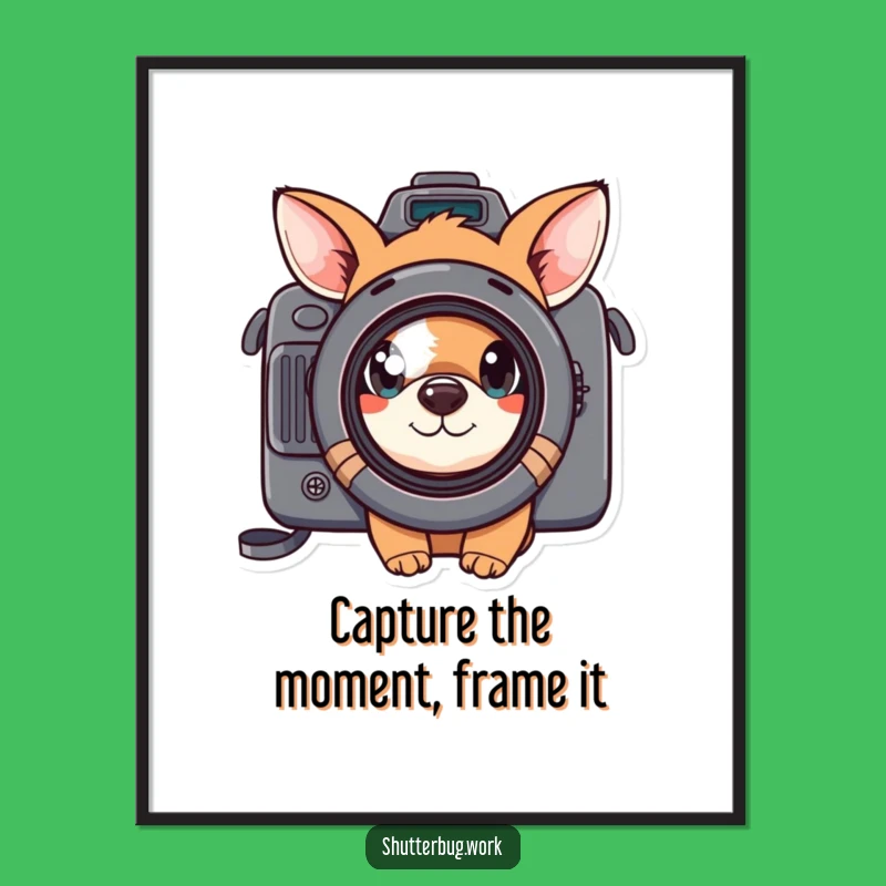 Free Printable Wall Art: Curious Animal Photographer, Funny Downloadable Camera Decor
