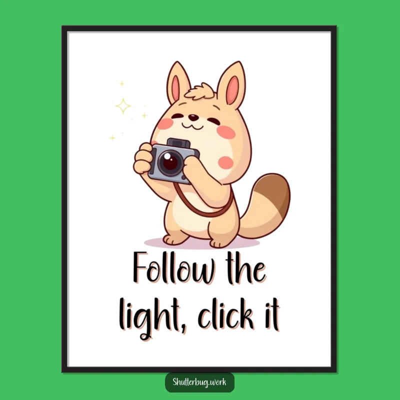 Free Printable Wall Art: Excited Animal Photographer, Funny Downloadable Decor