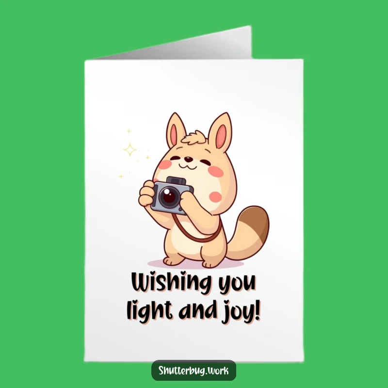 Free Printable Birthday Card: Excited Animal Photographer, Funny Downloadable Gift for Bright Futures