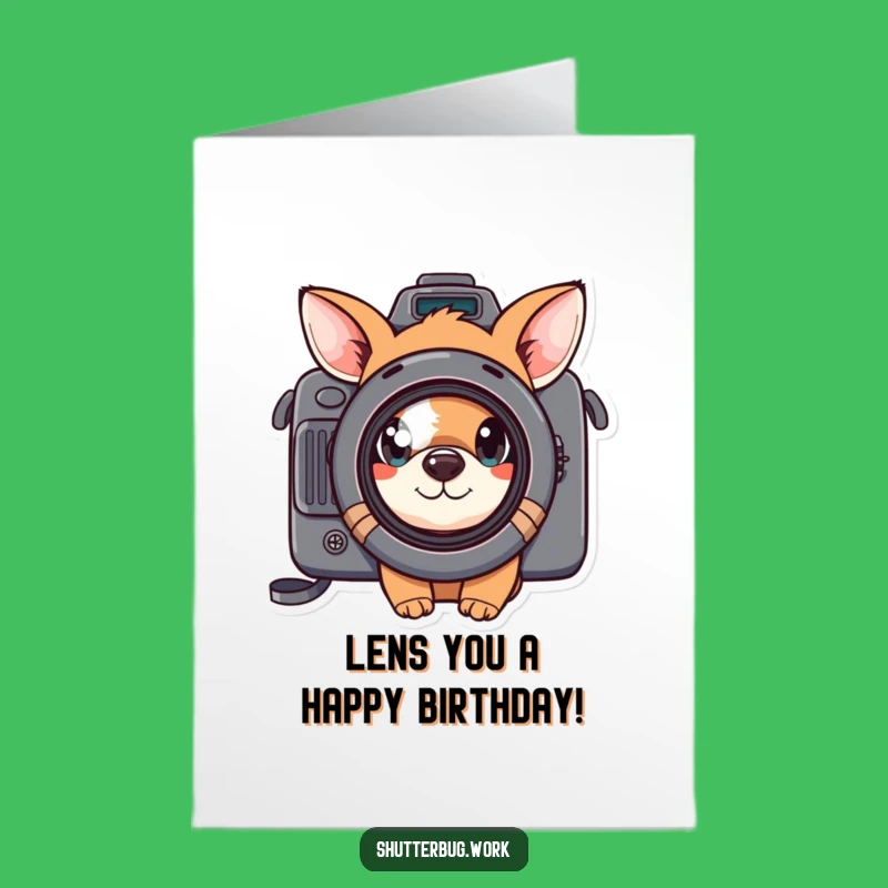 Free Printable Birthday Card: Curious Animal Photographer, Funny Downloadable Gift for Camera Lovers