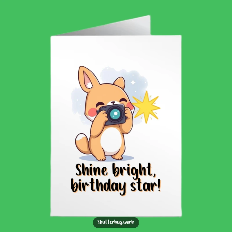 Free Printable Birthday Card: Star Capturing Animal Photographer, Funny Downloadable Gift