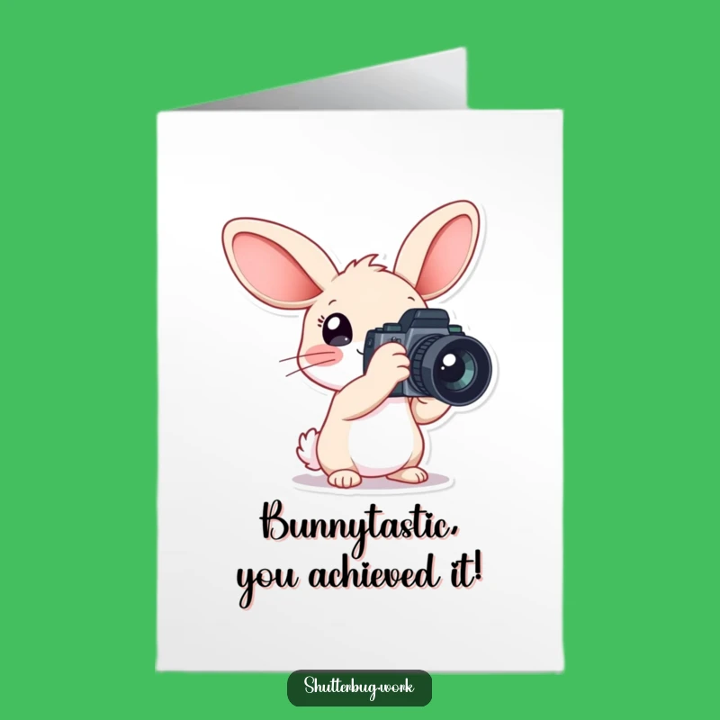 Funny Free Printable Congrats Card: Rabbit Photographer's Big Moment!