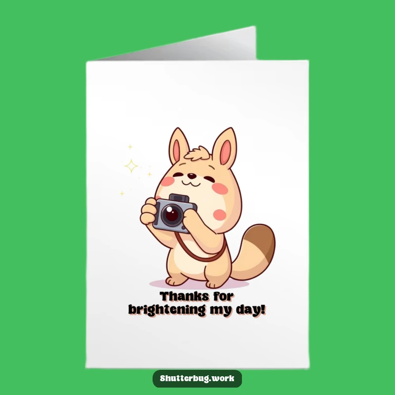 Free Printable Thank You Card: Excited Animal Photographer, Funny Downloadable Gratitude Gift