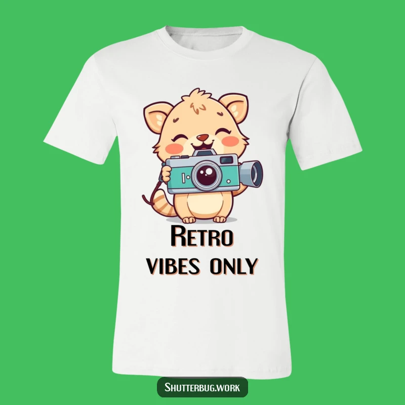 Funny Retro Animal T-Shirt - Vintage Camera Smile Graphic Tee
