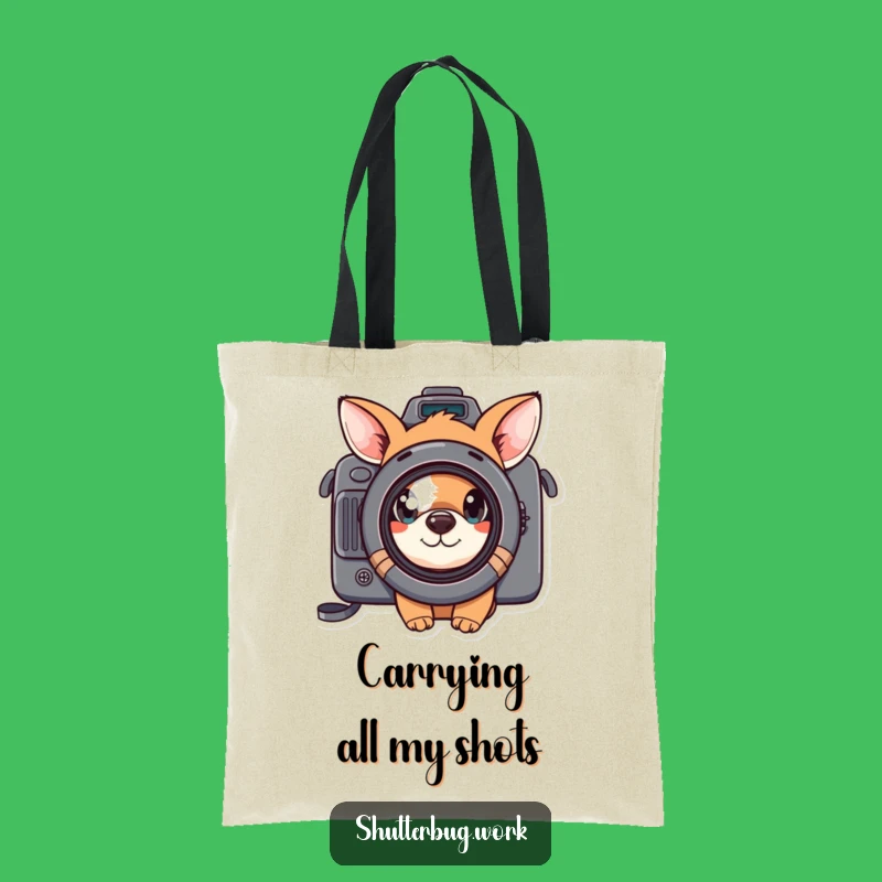 Funny Curious Animal Tote Bag - Chic Photographer Peeking Lens Carryall