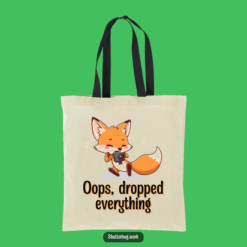 Funny Tripping Fox Tote Bag: Carry Your Gear, Not Your Grace